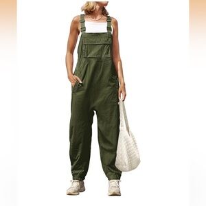 Lightweight Olive Green Overalls medium EUC